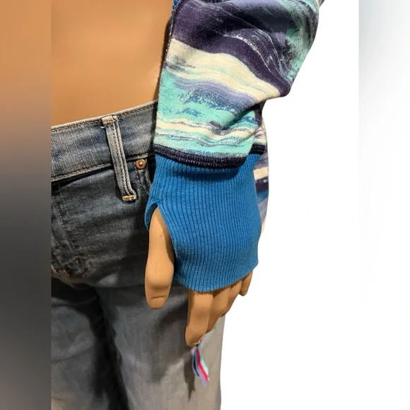 IVIVVA BY LULULEMON GIRLS FULL ZIP UP HOODIE JACKET BLUE PRINT Size 12 - Picture 7 of 14